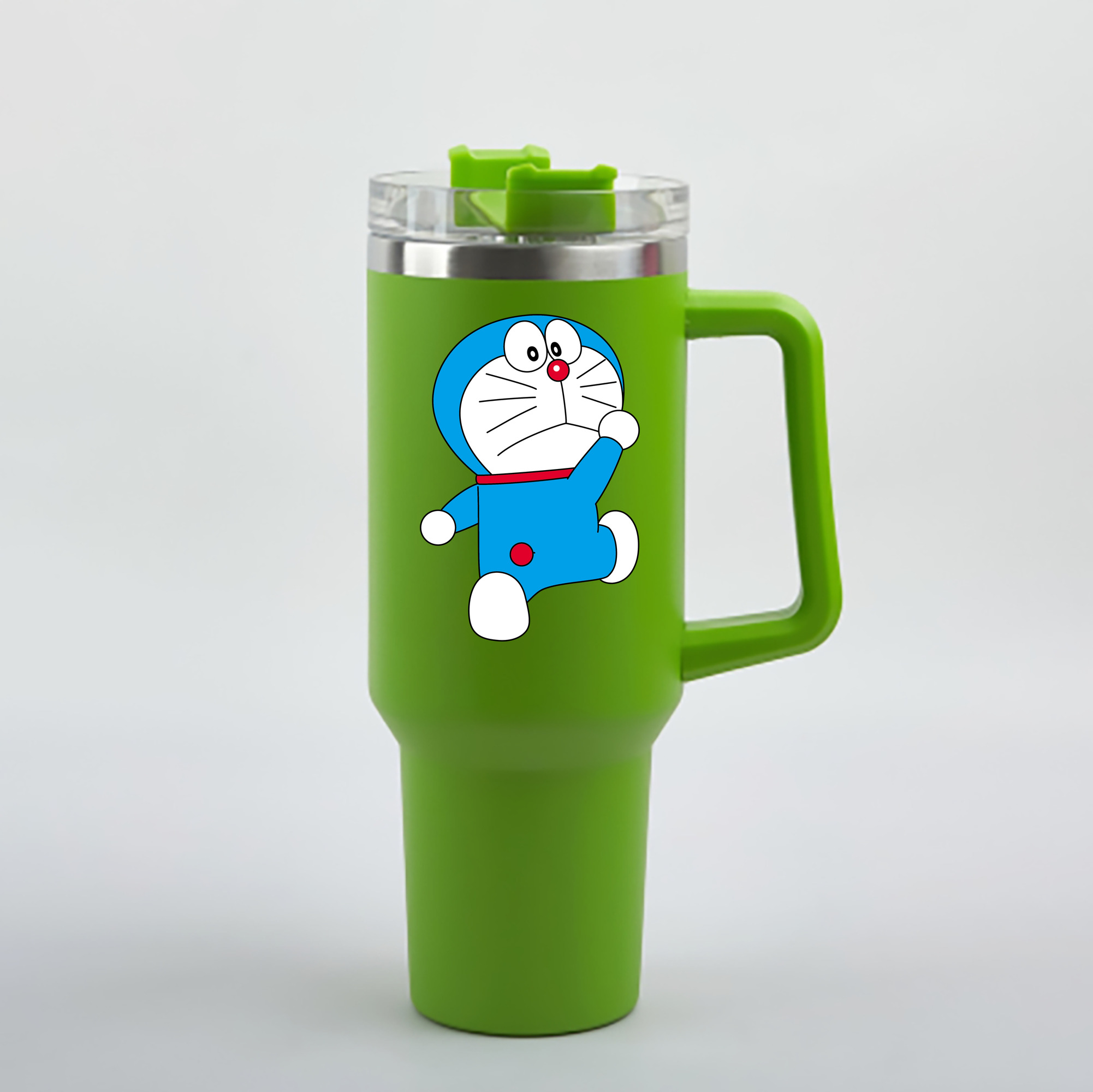 （画像用） ドラえもん Doraemon 1200mL車用タンブラー - クリスタルステッカー（プラスチックストロー付き）